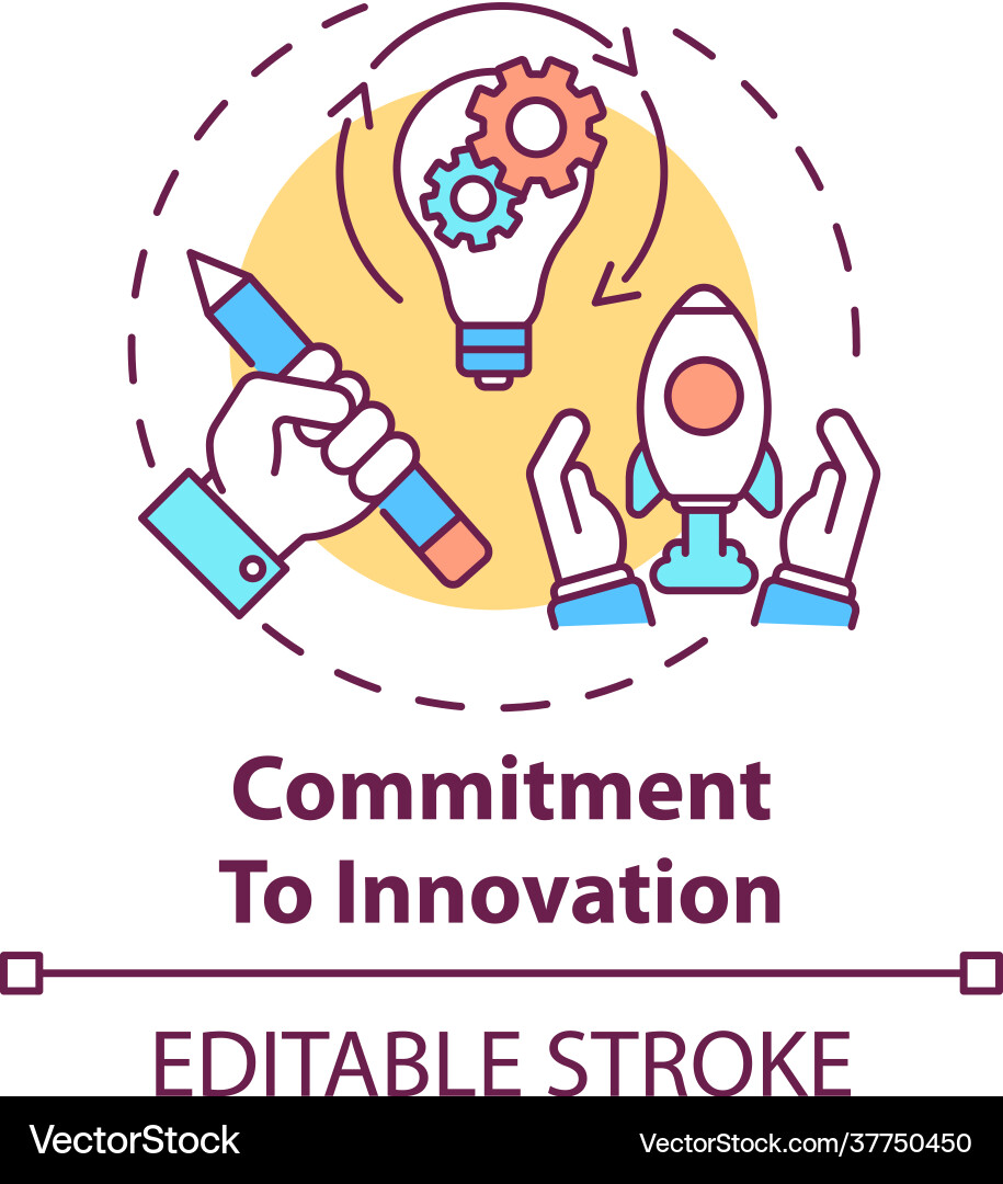 Commitment to innovation concept icon Commitment to innovation concept icon vector image