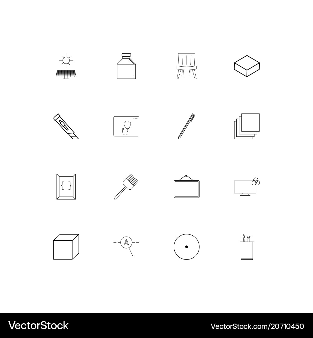 Creative process and design simple linear icons vector image