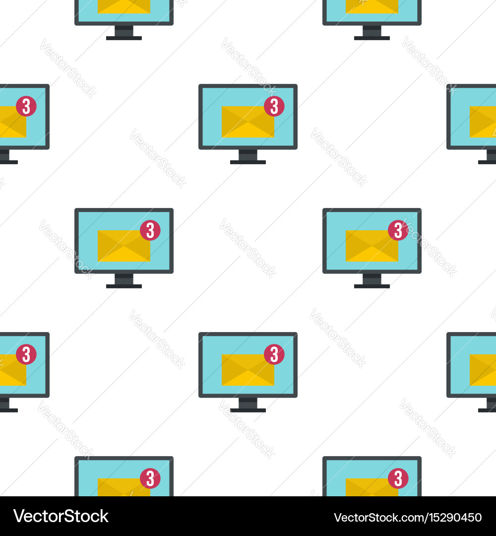 Email messages on computer monitor pattern flat Vector Image