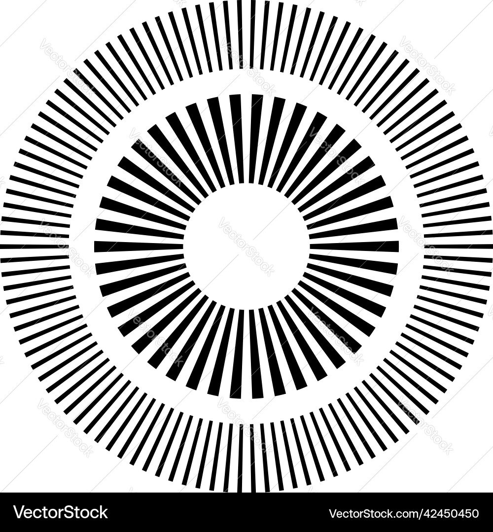 Geometric circle element with dashed lines Vector Image
