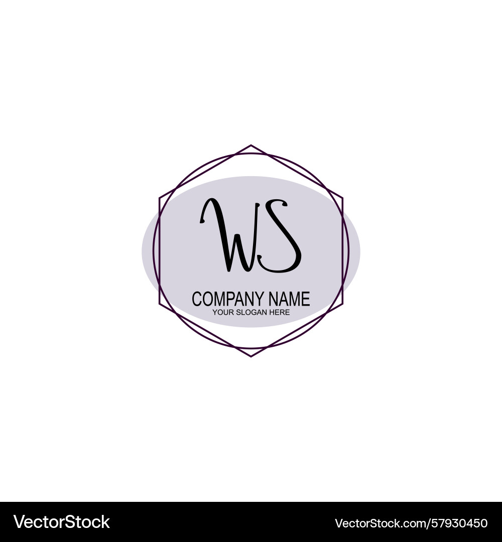 Handwriting logo concepts with initial ws Vector Image