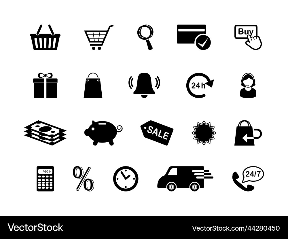 Online shopping and ecommerce black white icon Online shopping and ecommerce black white icon vector image