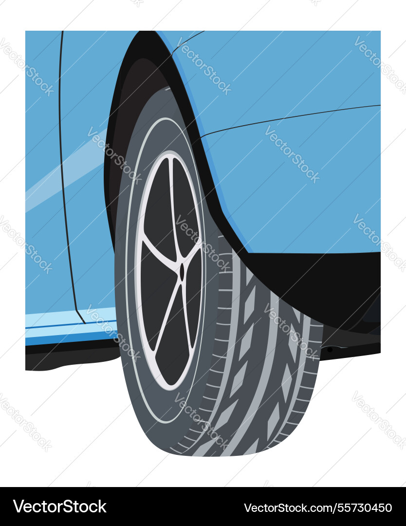 Partial view of the car from behind focus Partial view of the car from behind focus vector image