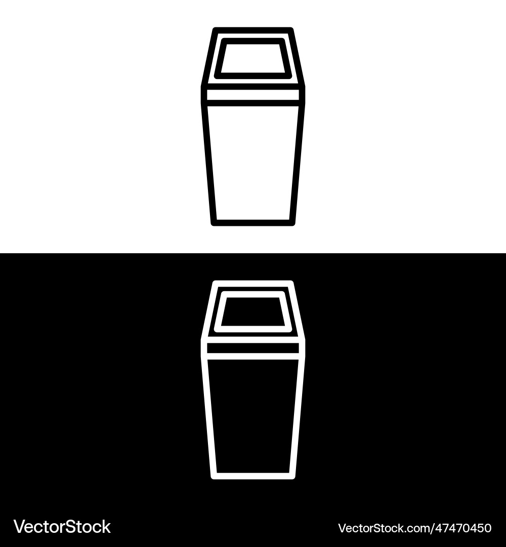 Push dustbin in linear style icon Vector Image