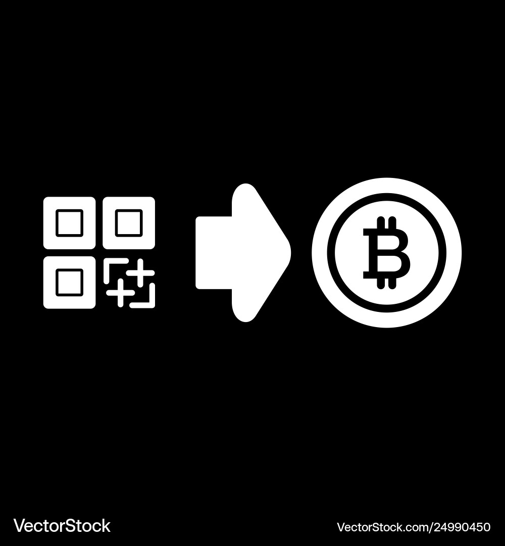 Qr code bitcoin solid icon Qr code bitcoin solid icon vector image