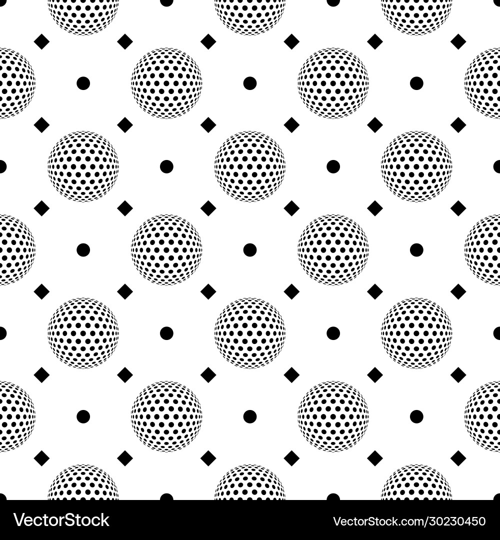 Seamless pattern with abstract round 3d halftone Vector Image