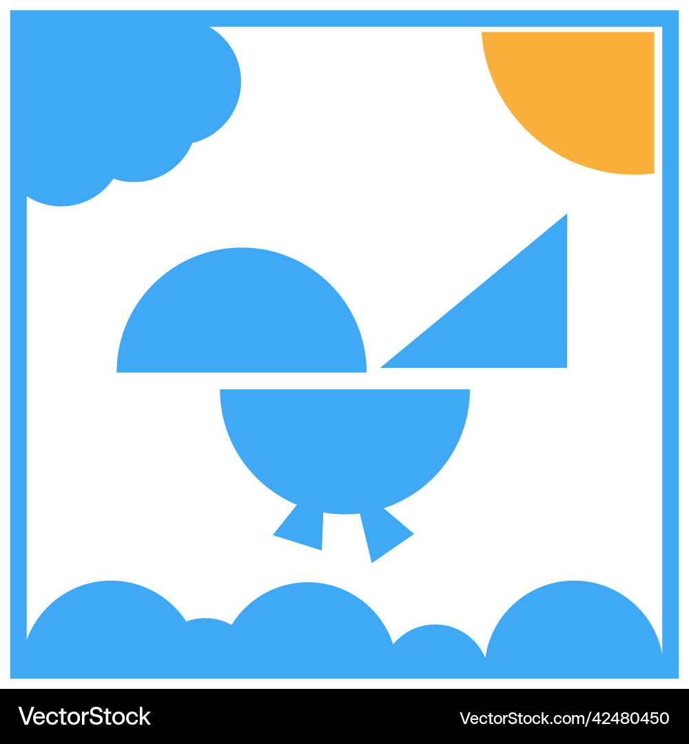 Seamless pattern with bird cloud and moon Vector Image