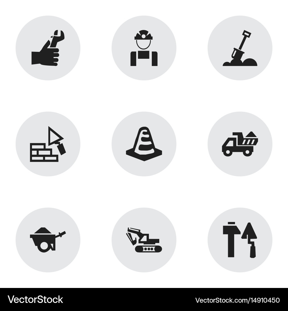 Set of 9 editable structure icons includes vector image