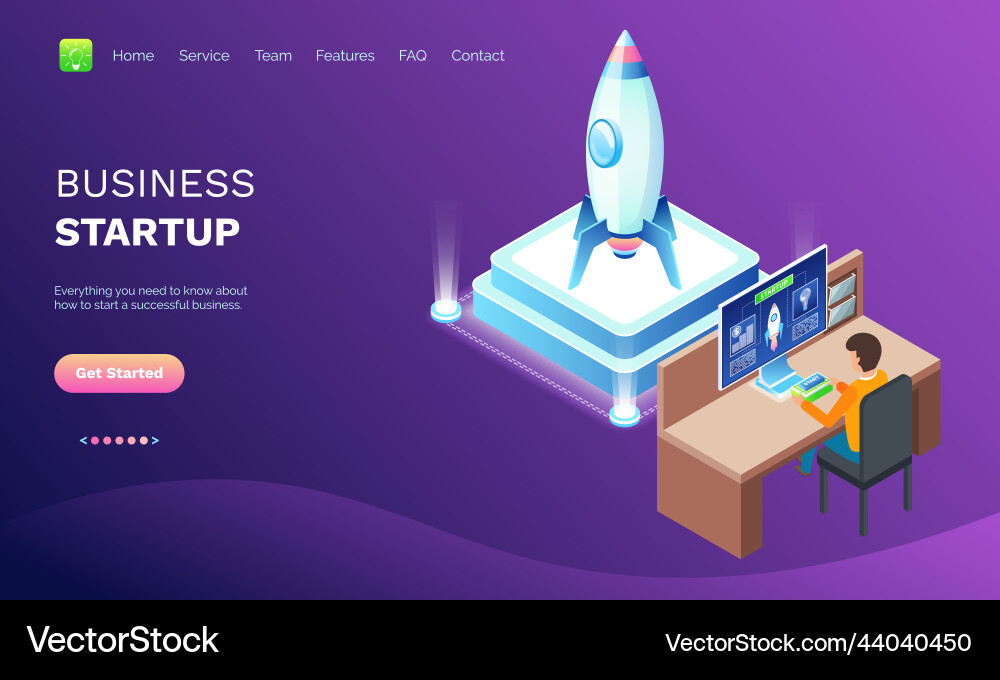 Startup new business project development process Vector Image