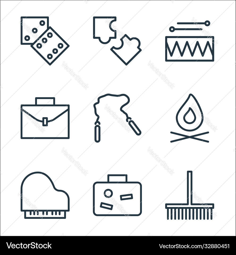 Activities line icons linear set quality Activities line icons linear set quality Vector Image