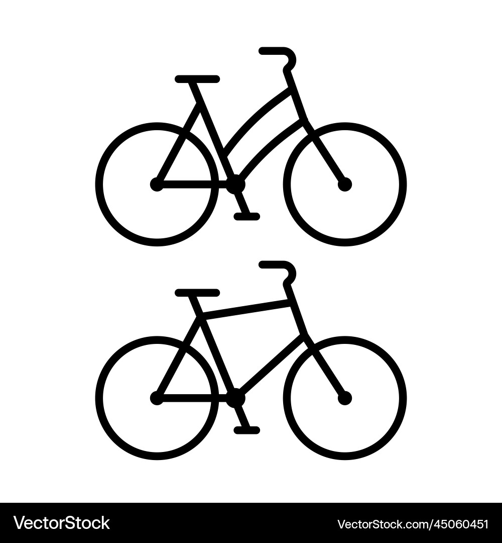 Bike Line Icon - Cycling Symbol Vector Image