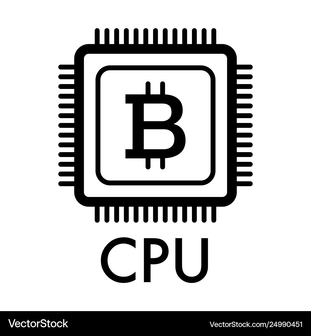 Bitcoin processor line icon Bitcoin processor line icon vector image