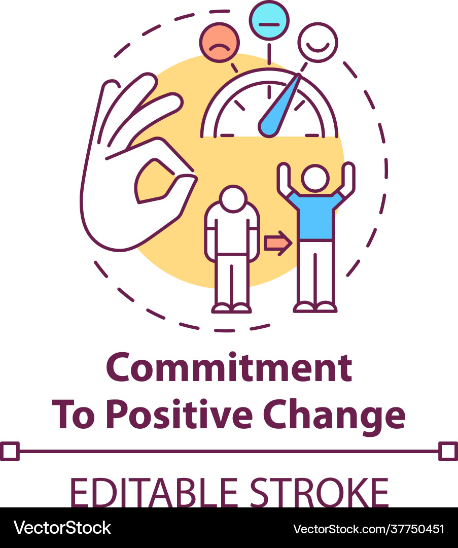 Commitment to positive change concept icon Commitment to positive change concept icon vector image