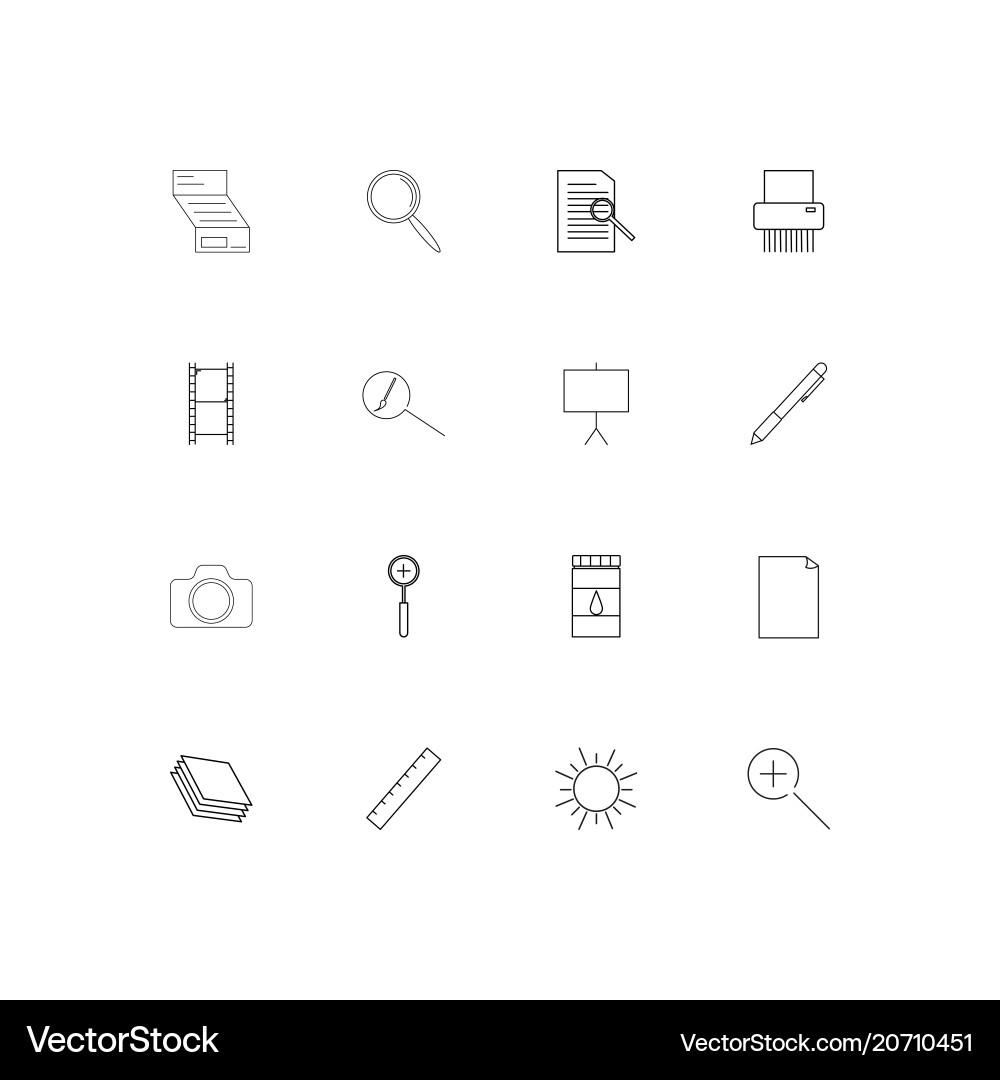 Creative process and design simple linear icons Vector Image