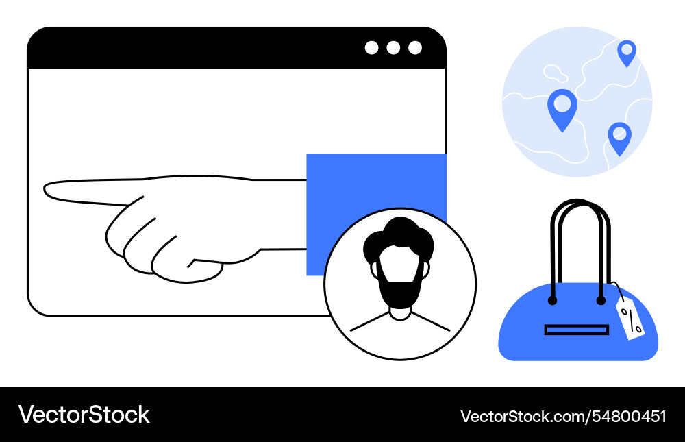 Digital shopping concept with navigation user Digital shopping concept with navigation user vector image