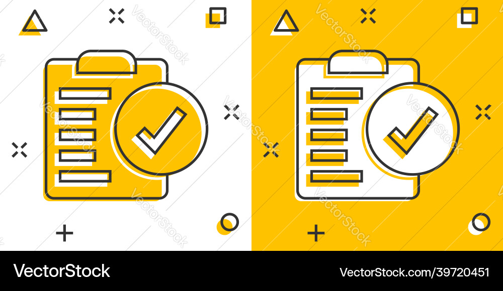 Document checkbox icon in comic style test Document checkbox icon in comic style test vector image