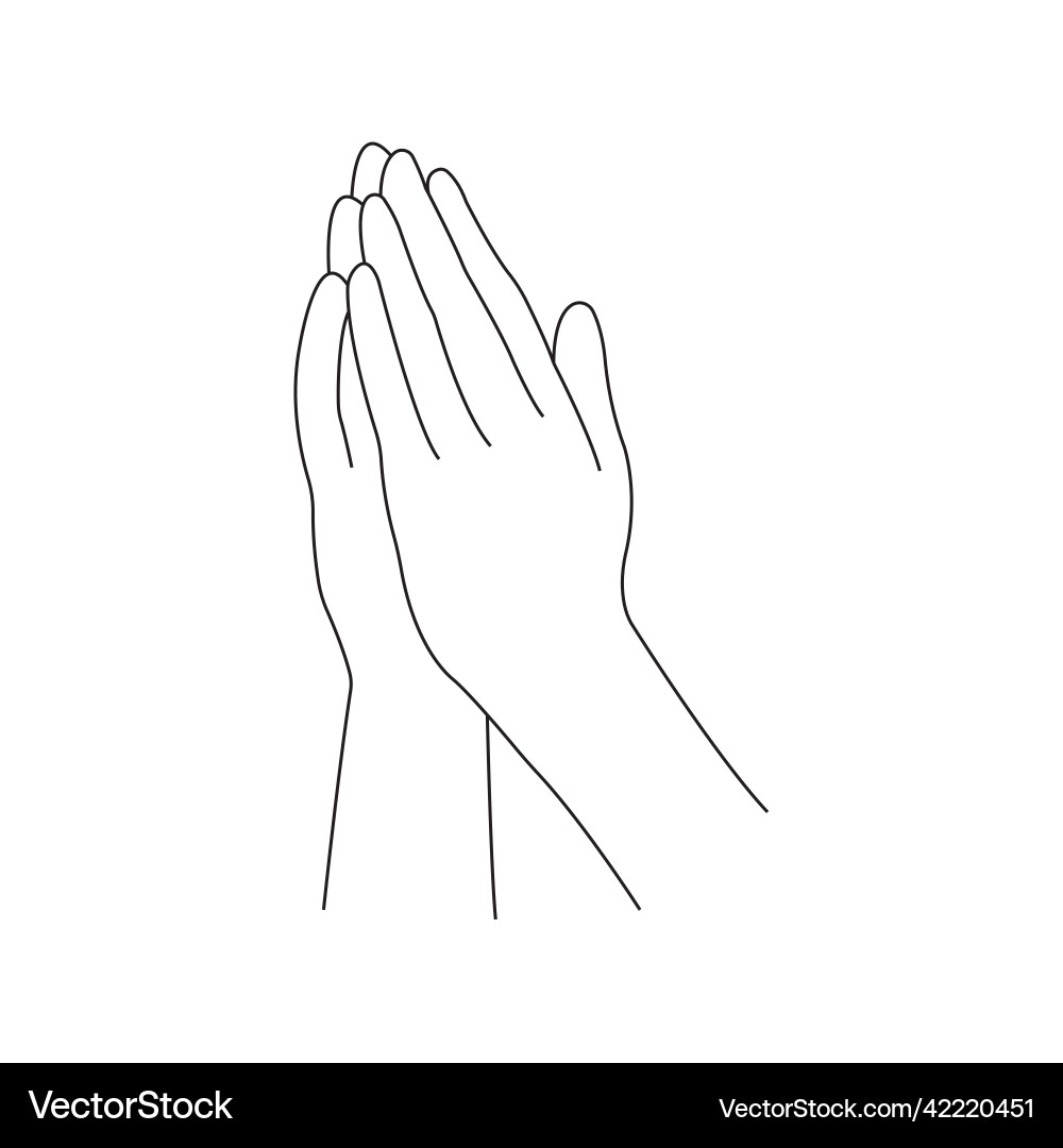 Gesture of hands folded in prayer Gesture of hands folded in prayer vector image