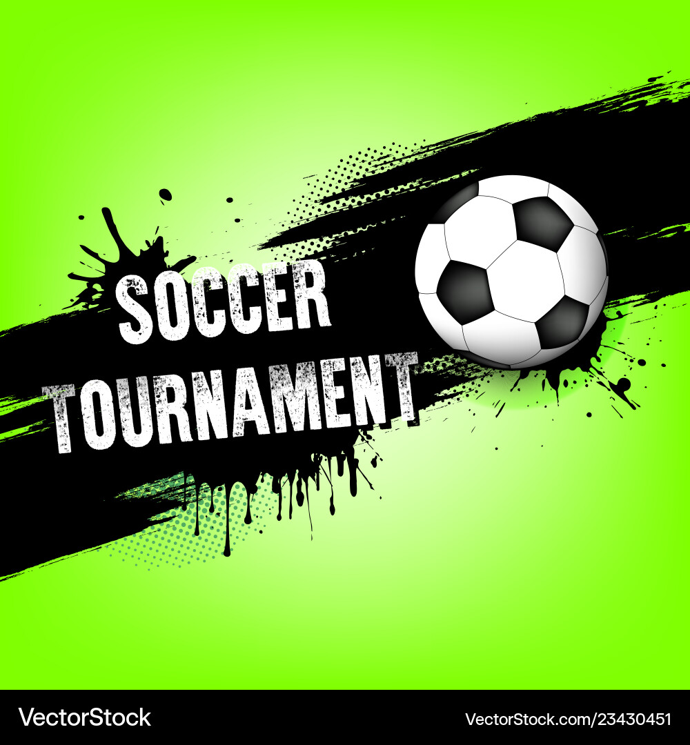 Hand drawn grunge banners with soccer ball Hand drawn grunge banners with soccer ball vector image