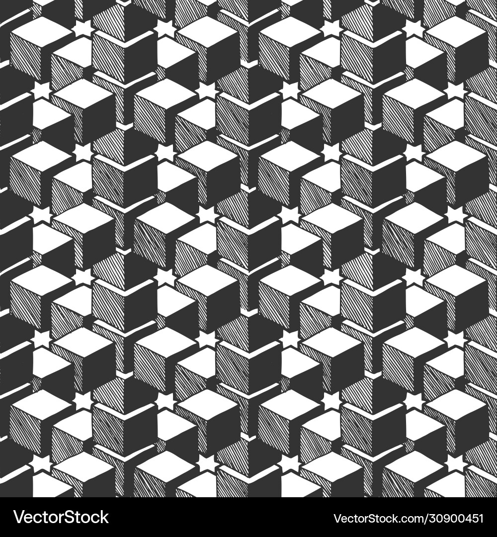 Impossible Cube Pattern vector image
