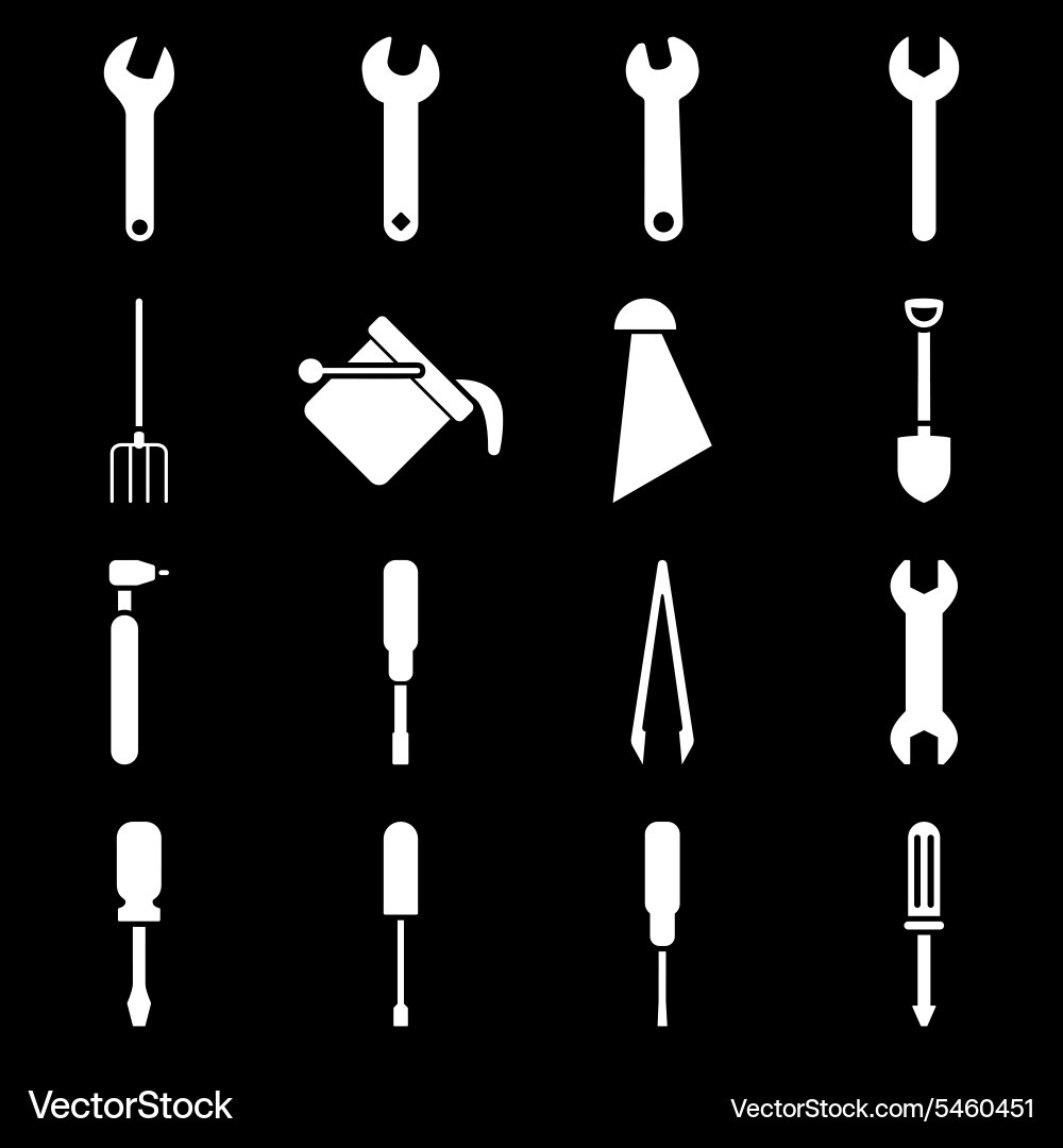 Instruments and tools icon set vector image