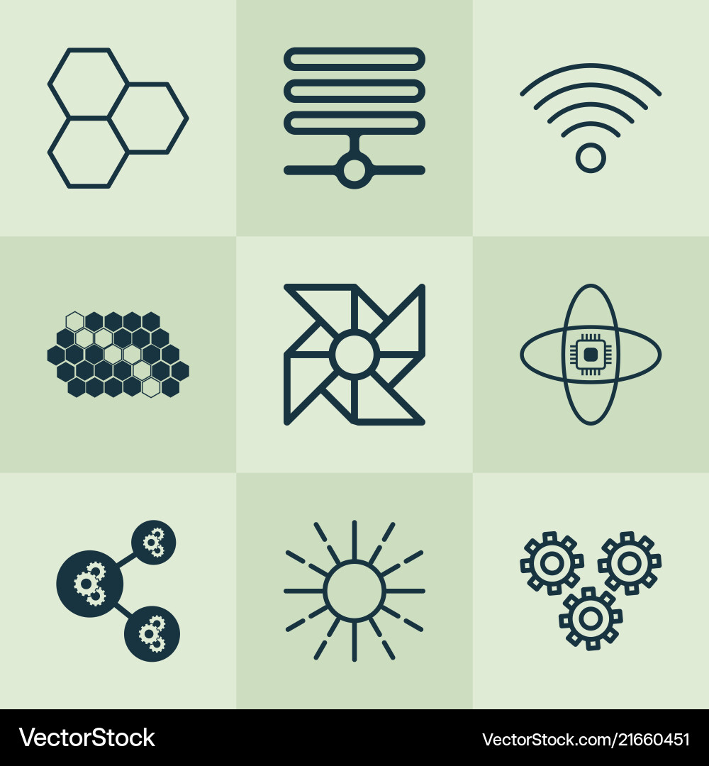 Learning icons set with computer brain wi-fi Learning icons set with computer brain wi-fi vector image