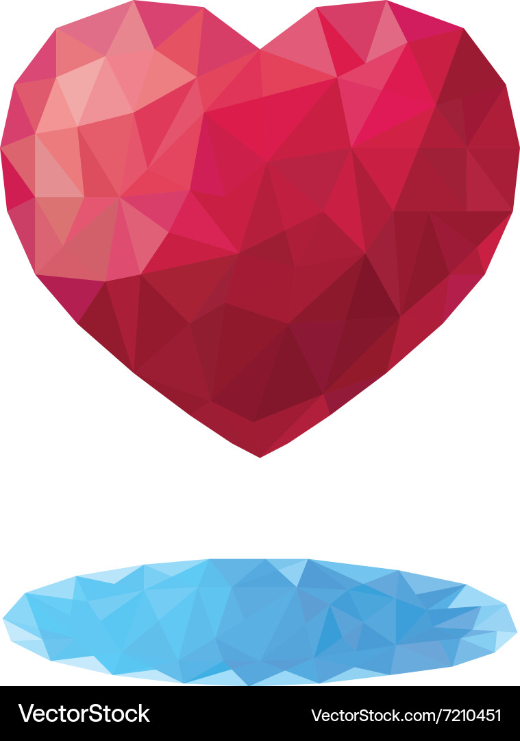 Low Poly Heart Symbol Vector Image