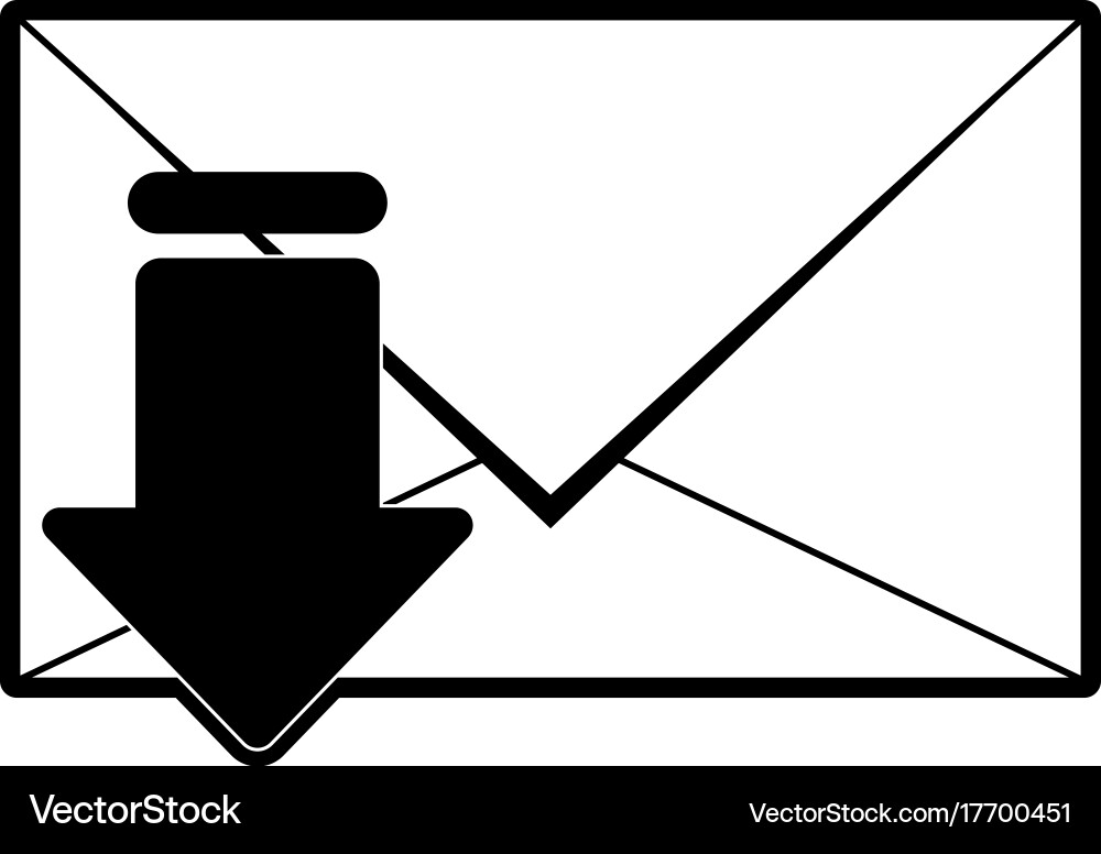 Message envelope with download arrow icon image Vector Image