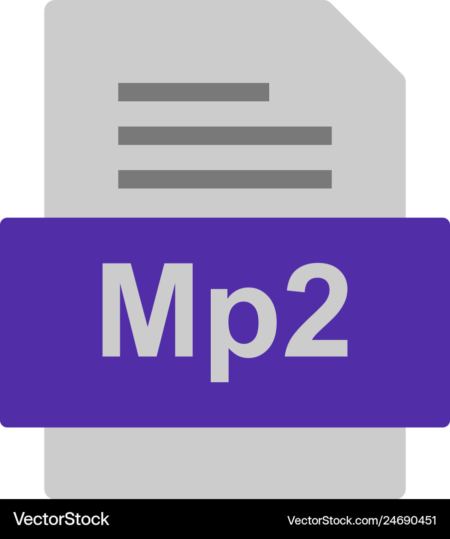 Mp2 file document icon vector image