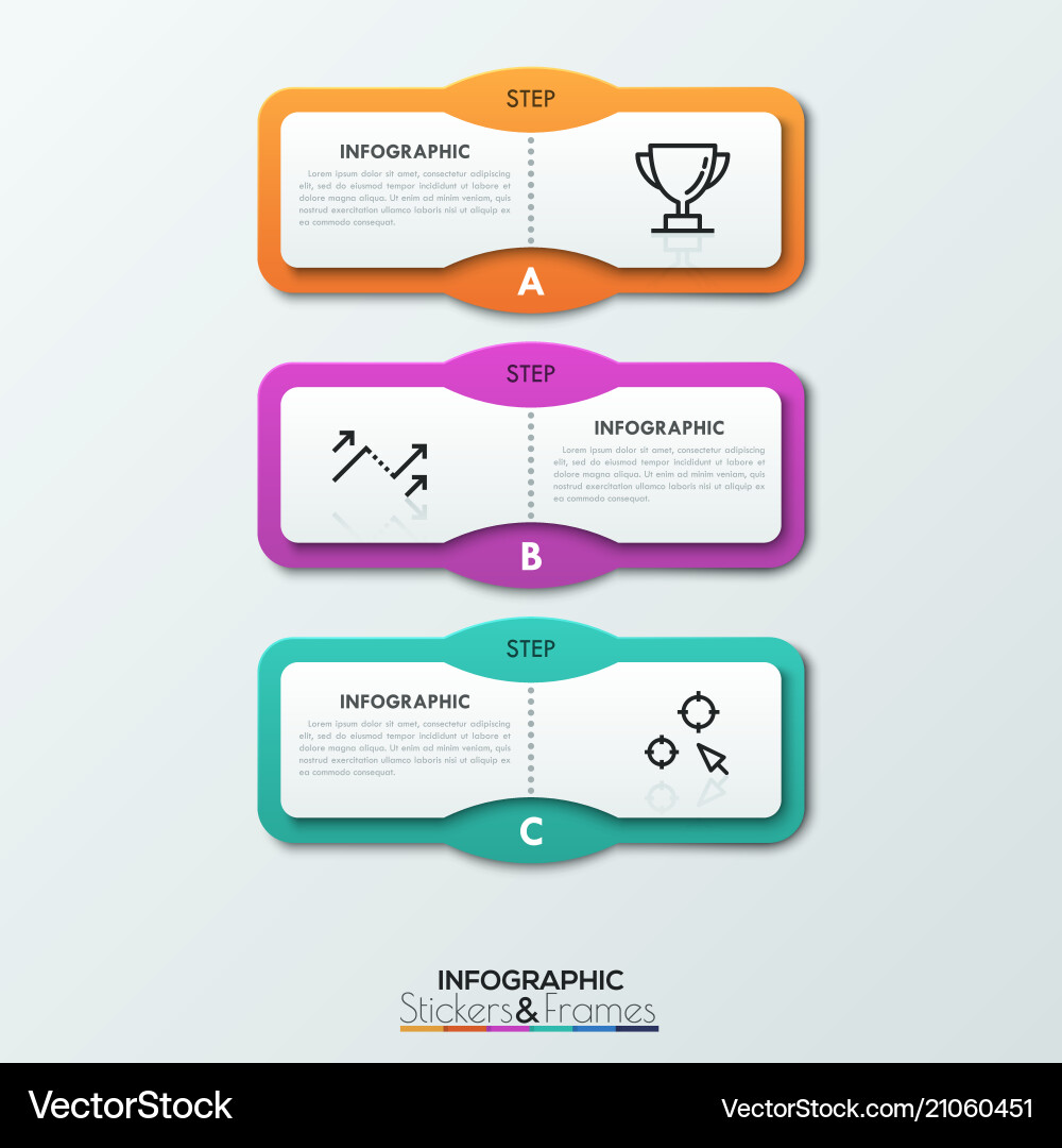 Multi-Level Information Blocks Vector Image