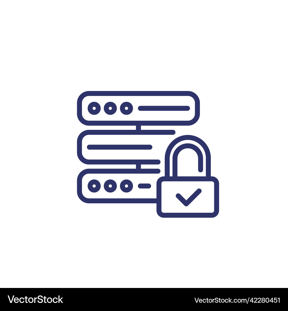 Secure server or hosting line icon Vector Image