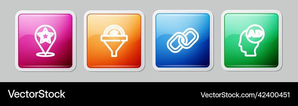 Set line map pointer with star lead management Vector Image