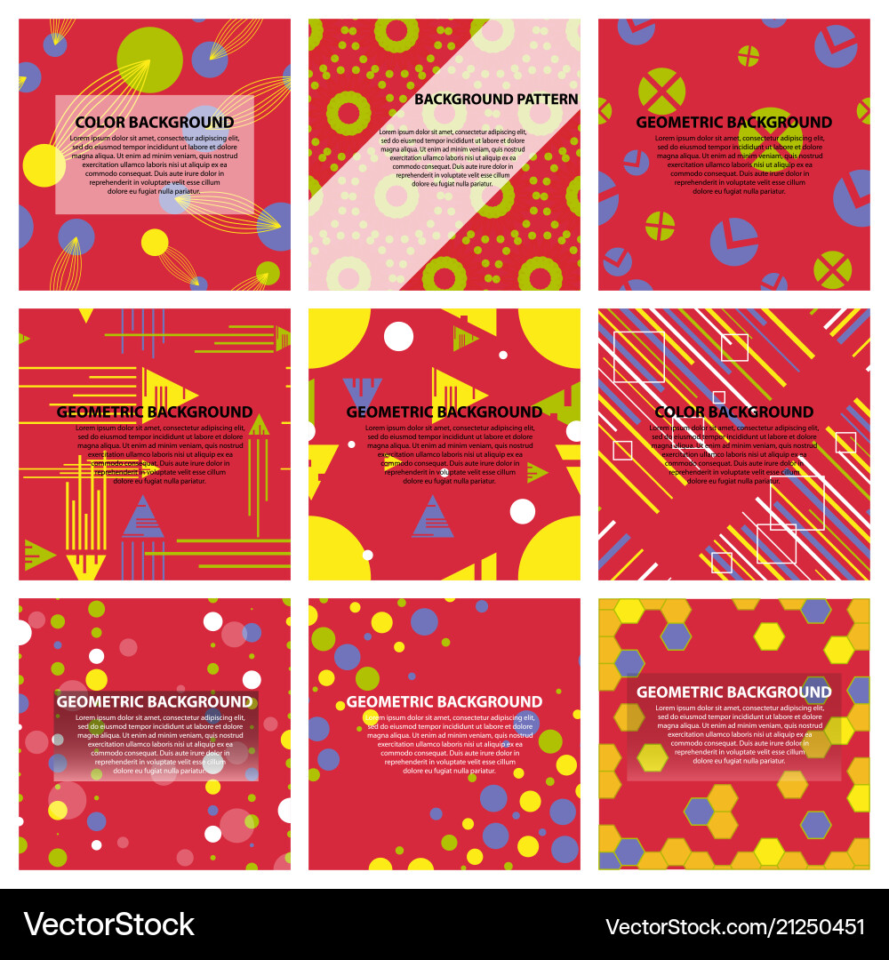 Set of abstract geometric pattern vector image