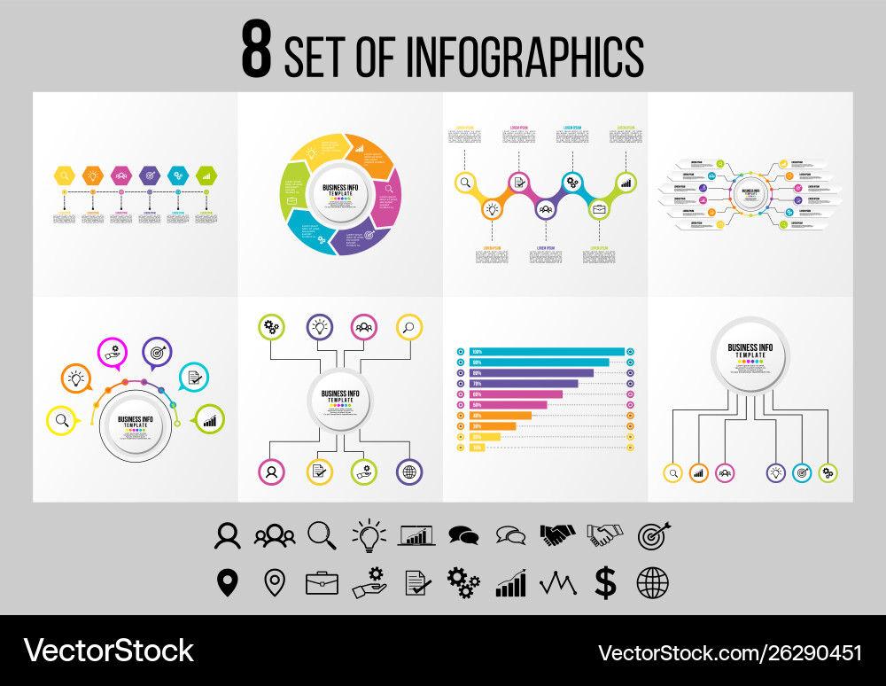 Set of infographics elements design template Set of infographics elements design template vector image