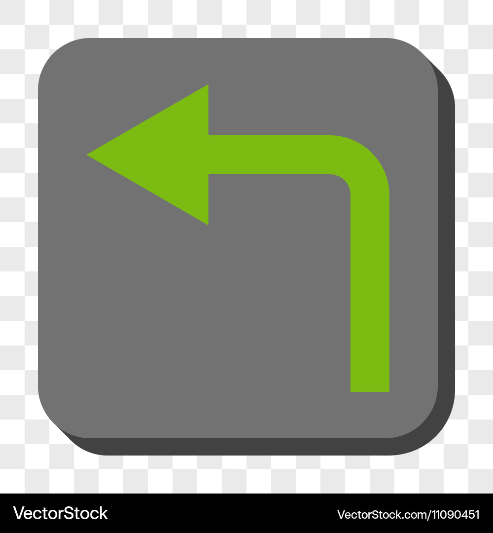 Turn left rounded square button vector image