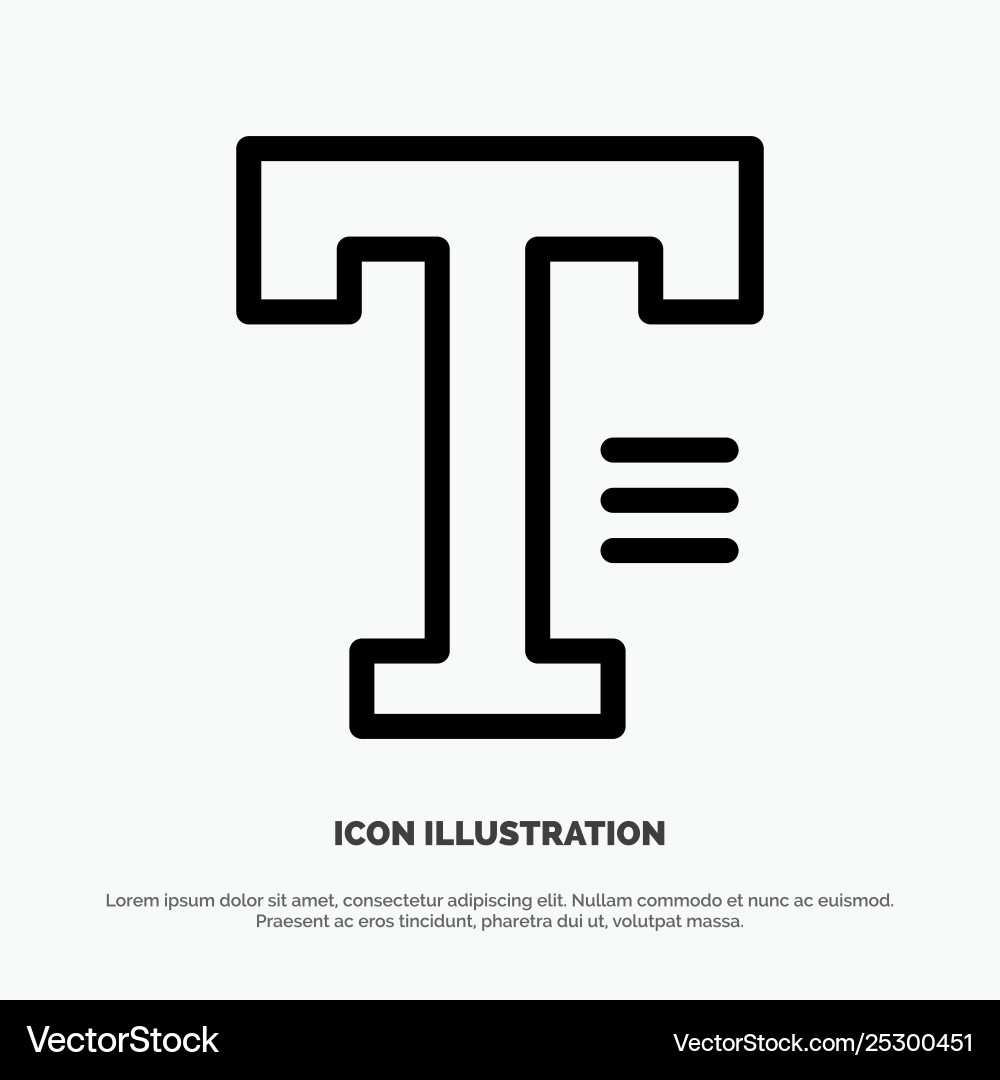 Type text write word line icon vector image