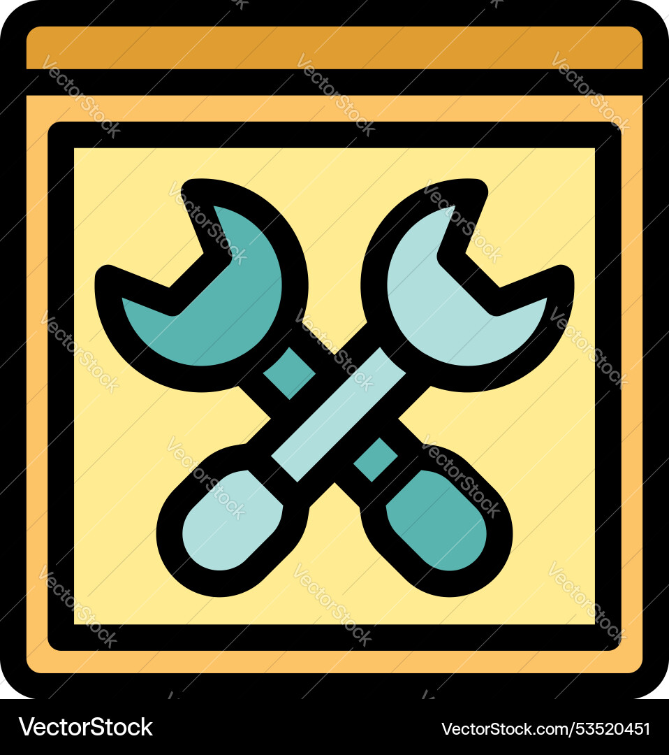 Web development icon showing crossed wrenches Web development icon showing crossed wrenches vector image