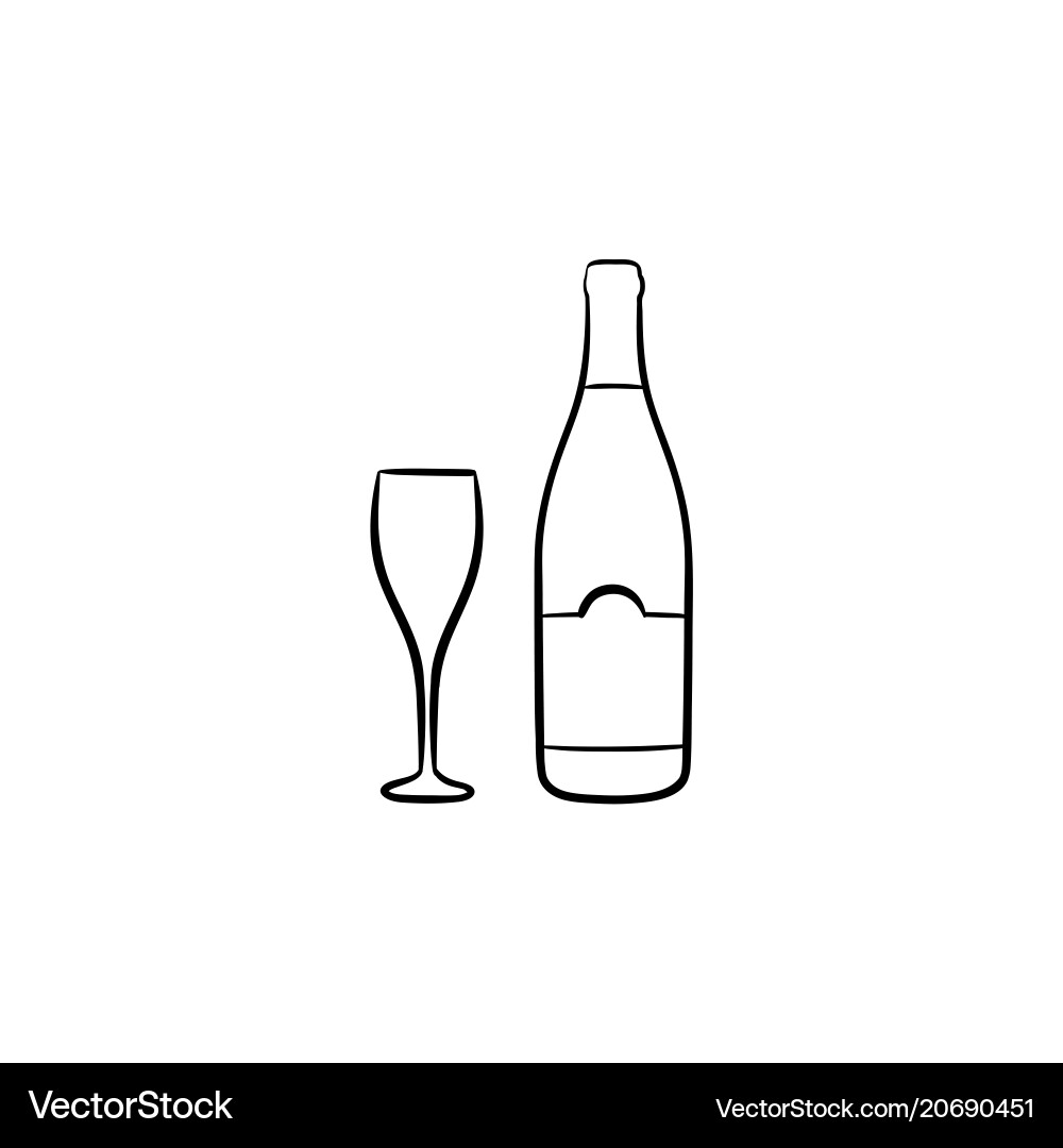 Wine bottle hand drawn sketch icon Wine bottle hand drawn sketch icon vector image