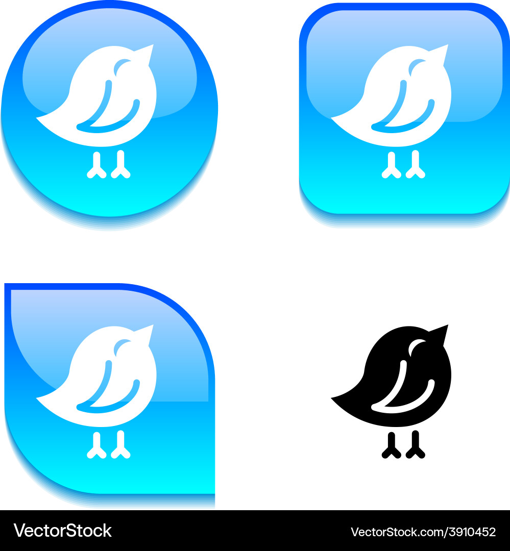 Bird glossy button Vector Image