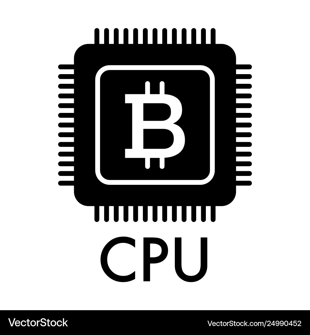 Bitcoin processor solid icon Bitcoin processor solid icon vector image