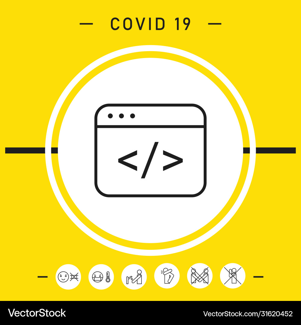 Code editor icon graphic elements for your design Vector Image