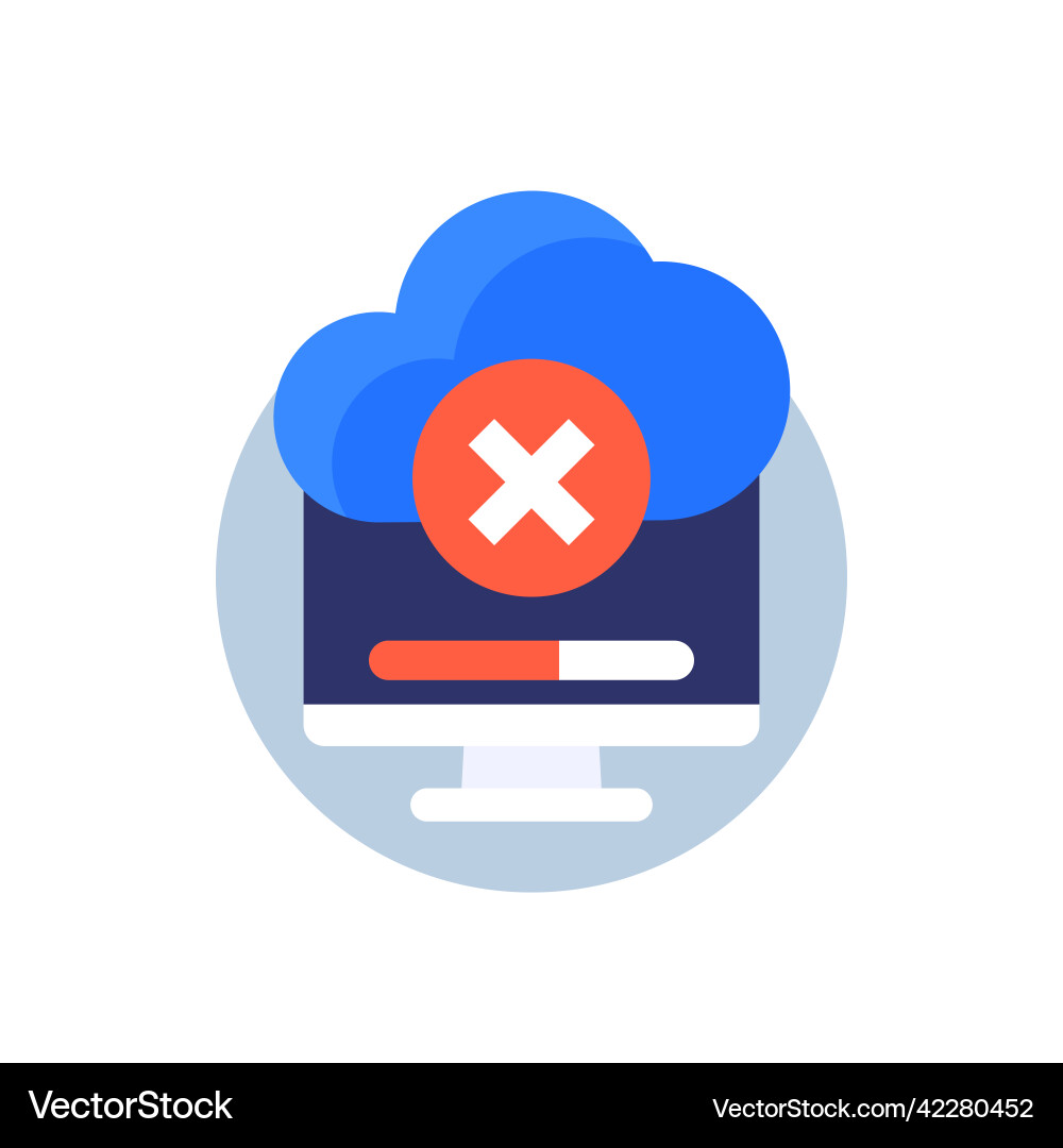 Delete data in cloud icon vector image