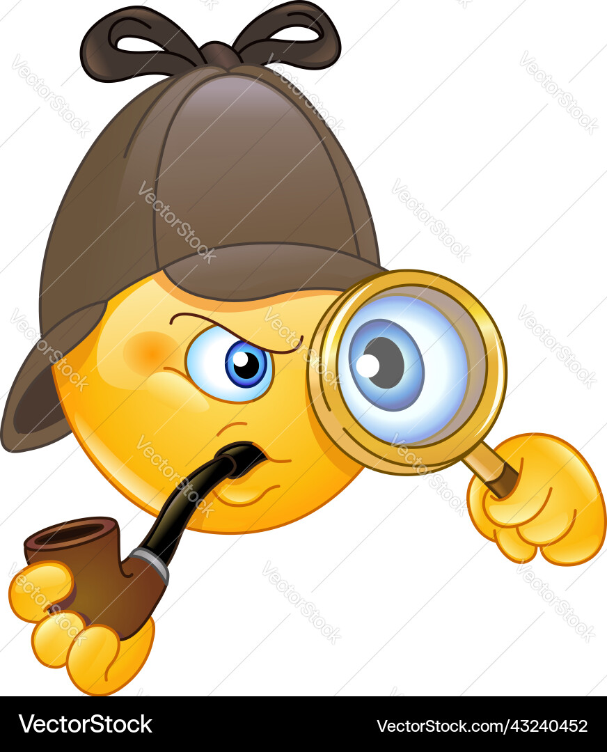 Detective emoticon Detective emoticon vector image