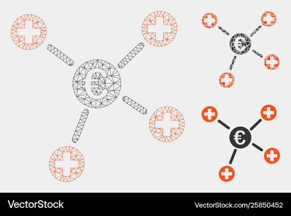 Euro medical links mesh carcass model Euro medical links mesh carcass model vector image