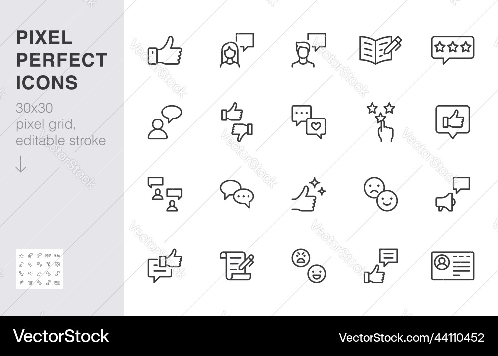 Feedback line icon set customer service user Feedback line icon set customer service user vector image