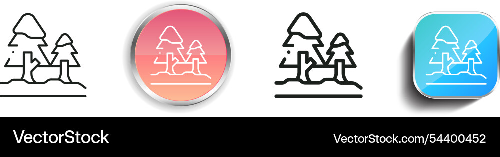 Forest icon thin linear regular and button style Forest icon thin linear regular and button style vector image
