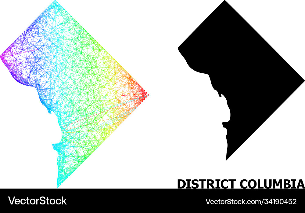 Linear map district columbia with spectrum Linear map district columbia with spectrum Vector Image
