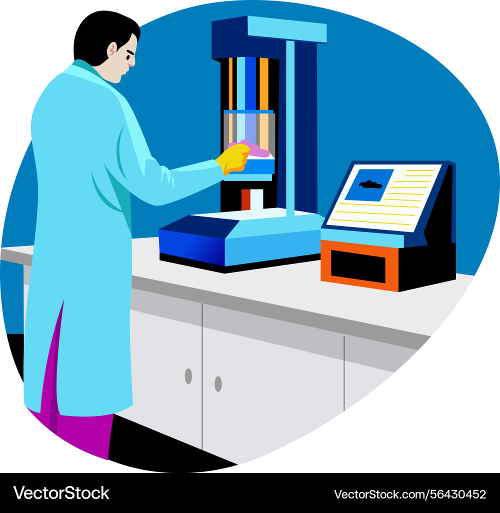 Material testing engineer in flat sty Vector Image
