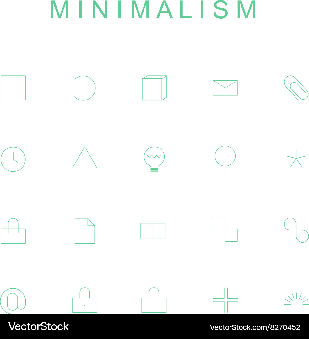 Minimalistic icons for websites and applications vector image