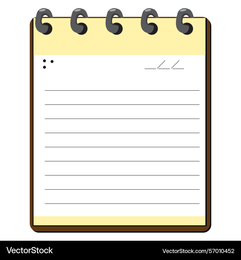 Notepad design with lined blank page Notepad design with lined blank page vector image