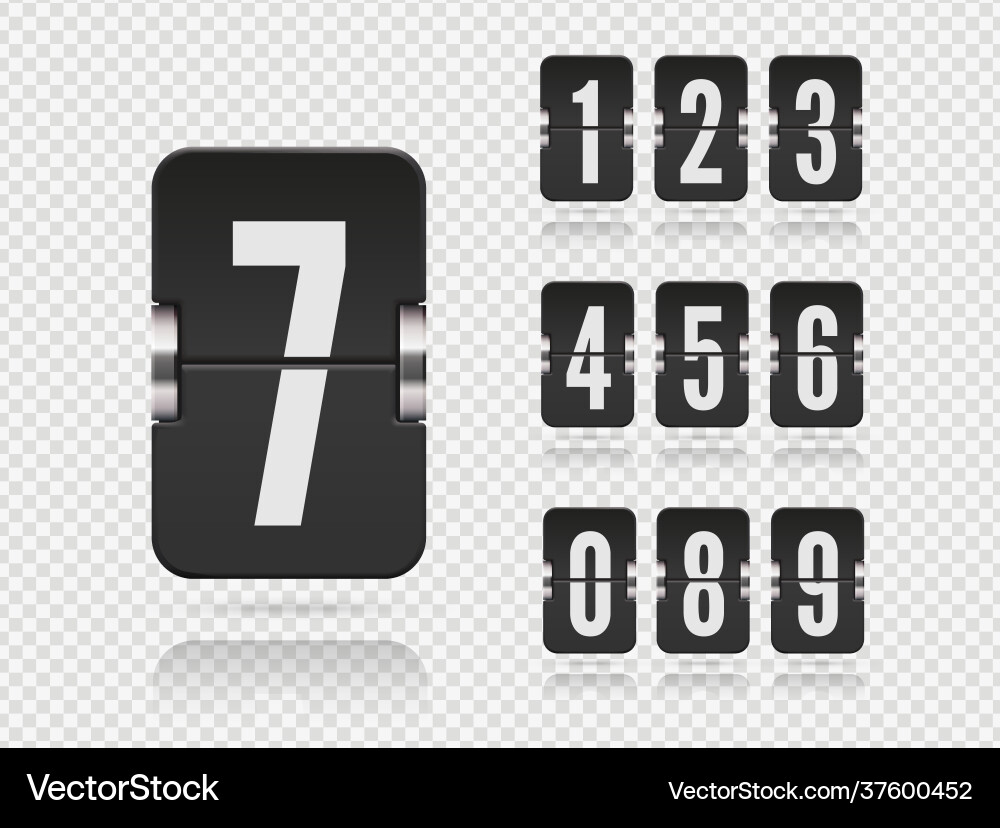 Numerisches Floating Flip Scoreboard Set Numerisches Floating Flip Scoreboard Set vektorbild